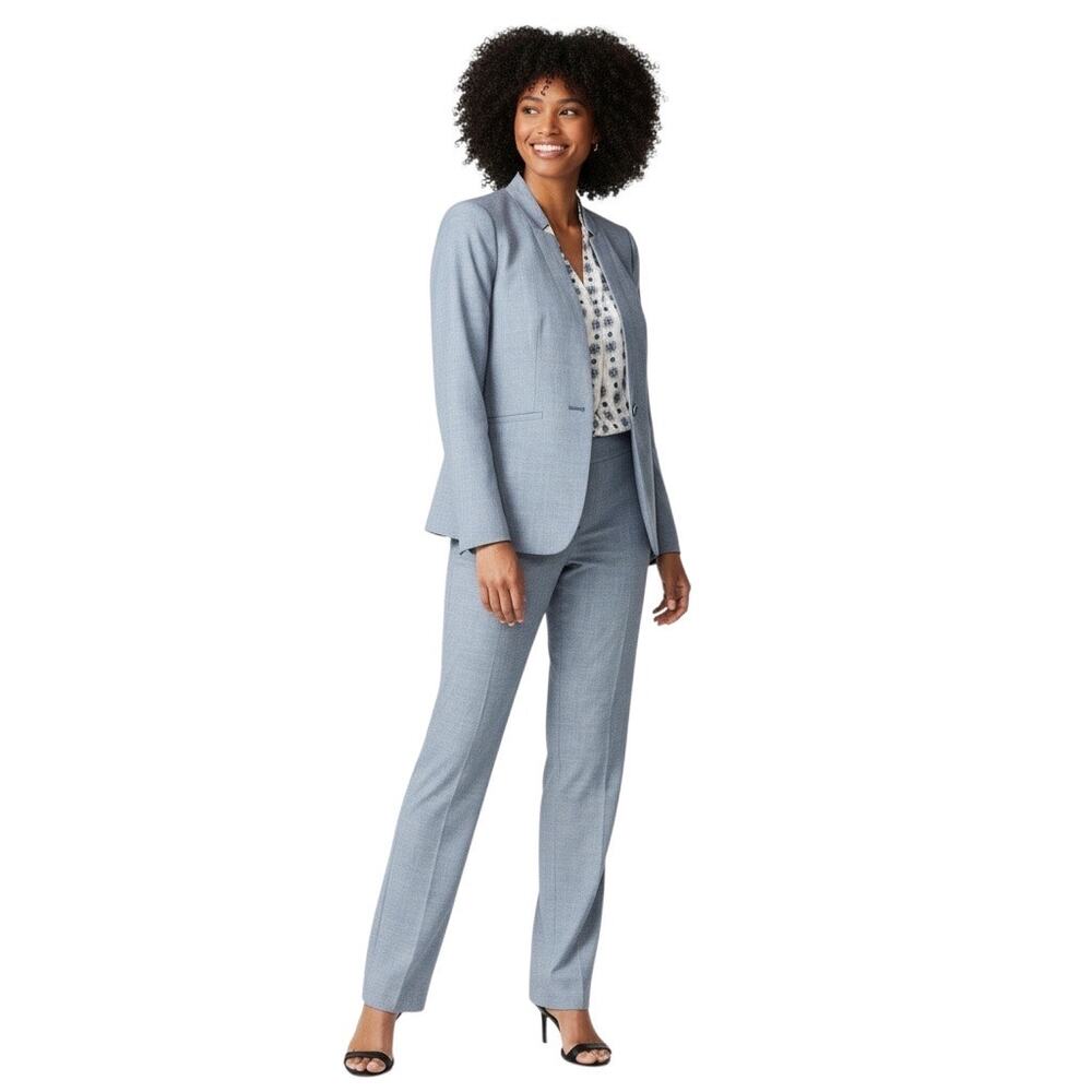 Talbots Light Blue Sharkskin Straight-leg Suit Pants- size 14P - Picture 13 of 13